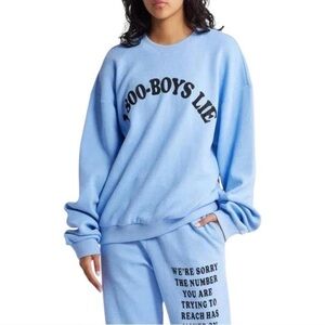 Boys Lie Blue Crewneck 1-800 Embellished LG